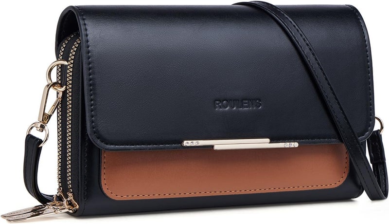 Roulens Small Crossbody Bag for Women,Cell Phone Purse Women's Shoulder Handbags Wallet Purse with Credit Card Slots - Image 1